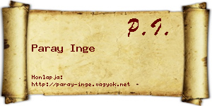 Paray Inge névjegykártya